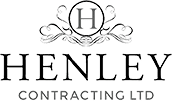 A green background with the name henley contracting ltd.