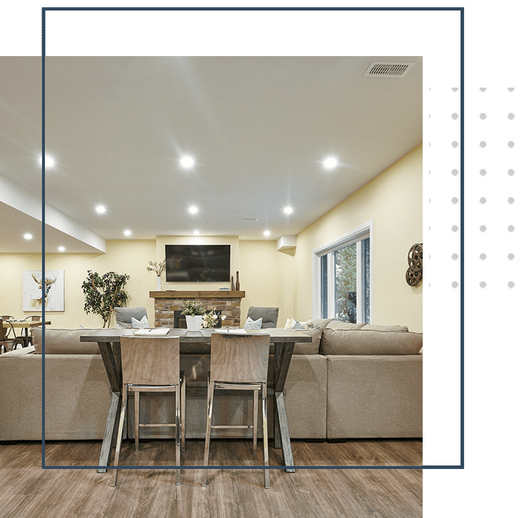 A living room with a couch, table and television.