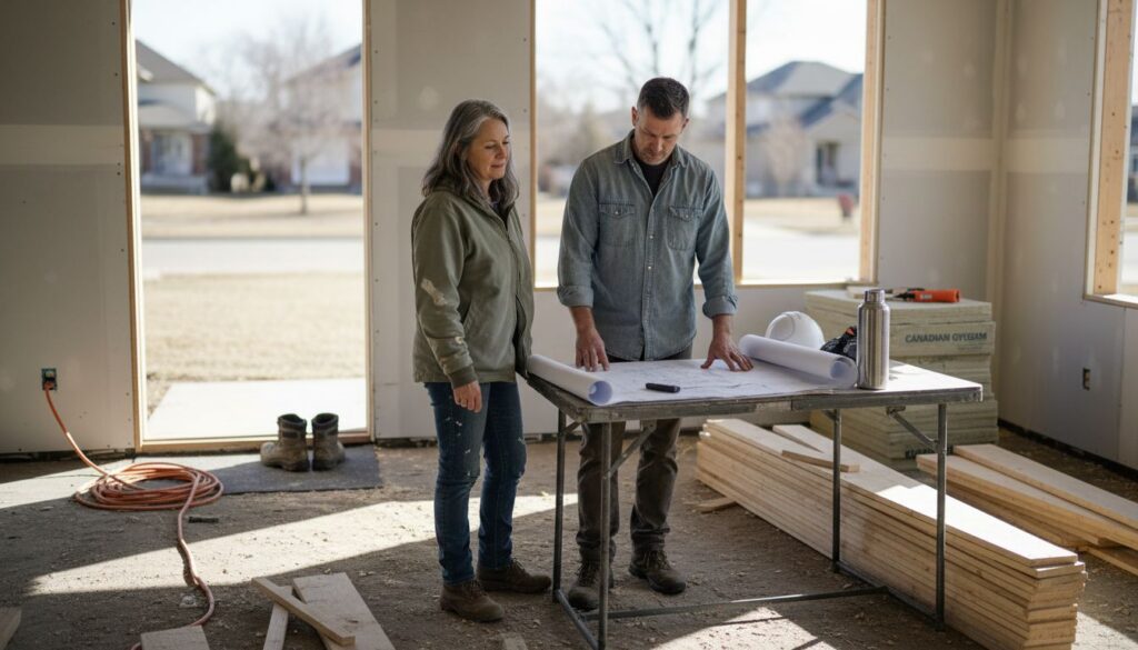 Homeowner and contractor discussing project plans