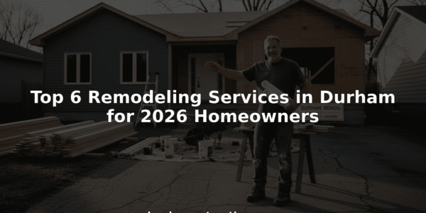 Contractor with blueprints at Durham remodeling site